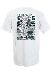 Michigan State Spartans Womens White Julia Gash Short Sleeve T-Shirt