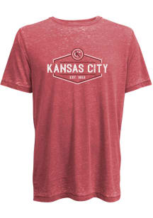 Kansas City Red KC Monogram Diamond Burnout Short Sleeve T Shirt