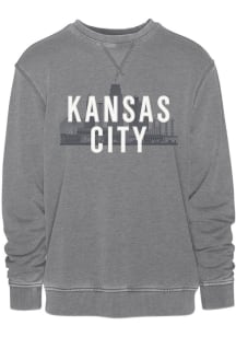 Kansas City Mens Grey Skyline Long Sleeve Crew Sweatshirt
