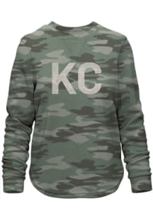 Kansas City Women's Camo KC Comfy Long Sleeve Crew Sweatshirt