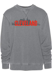Cleveland Mens Grey Skyline Long Sleeve Crew Sweatshirt