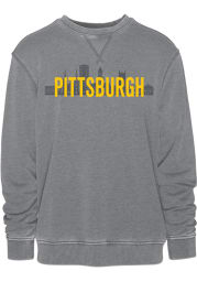 Pittsburgh Mens Grey Skyline Long Sleeve Crew Sweatshirt
