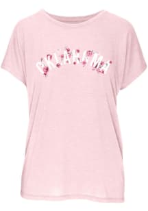 Oklahoma Womens Pink Flowers Short Sleeve T-Shirt