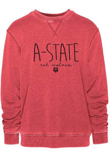 Arkansas State Red Wolves Womens Red Vintage Crew Sweatshirt