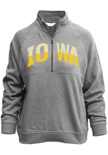 Iowa Hawkeyes Womens Grey Dockside Deep 1/4 Zip Pullover
