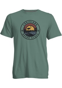 Louisiana Green Pelican Bayou State Short Sleeve T Shirt