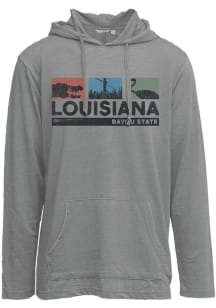 Louisiana Mens Grey The Bayou State Long Sleeve Hoodie