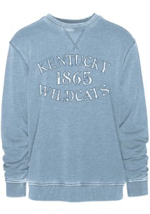 Kentucky Wildcats Mens Blue Vintage Puff Print Long Sleeve Crew Sweatshirt