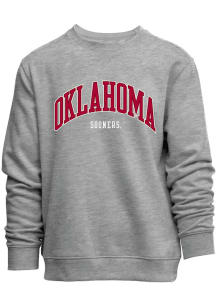 Oklahoma Sooners Mens Grey Everyday Team Name Applicque Long Sleeve Crew Sweatshirt