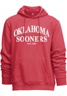 Oklahoma Sooners Mens Crimson Everyday Team Name Applicque Long Sleeve Crew Sweatshirt