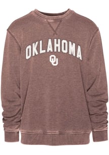 Oklahoma Sooners Mens Brown Vintage Applique Long Sleeve Crew Sweatshirt
