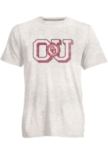Oklahoma Sooners Oatmeal Go To Team Initial Short Sleeve Fashion T Shirt
