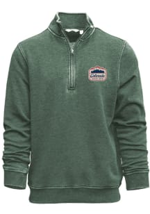 Colorado Mens Green Embroidered Patch Long Sleeve 1/4 Zip Pullover