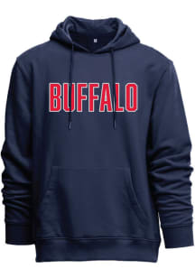 Buffalo Mens Navy Blue Wordmark Long Sleeve Hoodie