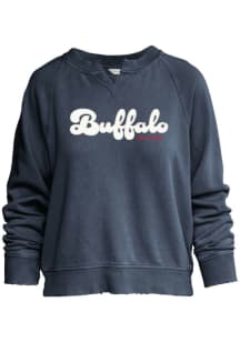 Buffalo Womens Navy Blue Wordmark Crew Sweatshirt