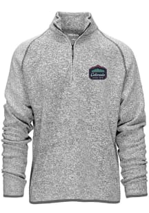 Colorado Mens Grey Embroidered Patch Long Sleeve Qtr Zip Pullover