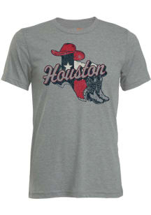 Houston Grey State Outline Short Sleeve T Shirt