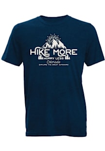 Colorado Navy Blue Hike More Worry Less Short Sleeve Fashion T Shirt