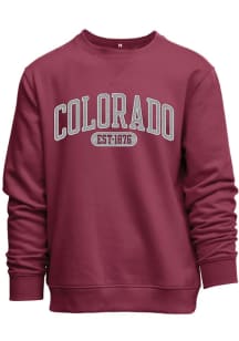 Colorado Mens Red Wordmark Long Sleeve Crew Sweatshirt