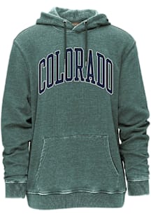Colorado Mens Green Wordmark Long Sleeve Hoodie
