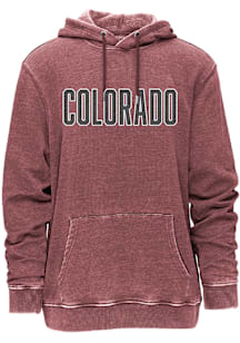 Colorado Mens Red Wordmark Long Sleeve Hoodie