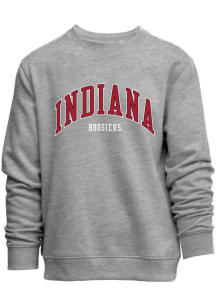 Mens Grey Indiana Hoosiers Everyday Team Name Applicque Crew Sweatshirt