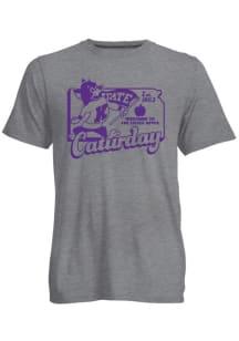 K-State Wildcats Go To Kansas Outline Short Sleeve T Shirt - Grey