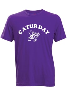 K-State Wildcats Cruiser Arched Caturday Logo Short Sleeve T Shirt - Purple