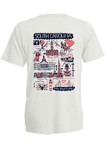 South Carolina White Julia Gash Short Sleeve Fashion T Shirt