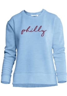 Philadelphia Womens Blue Philly Script Crew Sweatshirt
