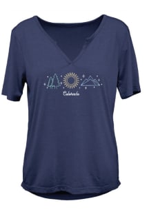 Colorado Womens Blue Icons Short Sleeve T-Shirt