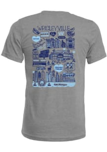 Wrigleyville Grey Julia Gash Short Sleeve Fashion T Shirt