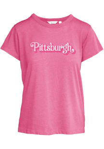 Pittsburgh Womens Pink Script Short Sleeve T-Shirt
