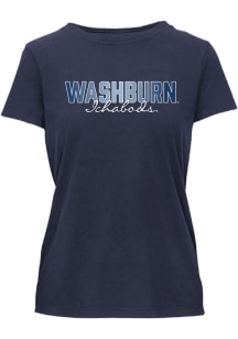 Washburn Ichabods Womens Navy Blue Essentials Short Sleeve T-Shirt