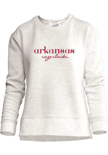 Arkansas Razorbacks Womens Oatmeal Unity Crew Sweatshirt