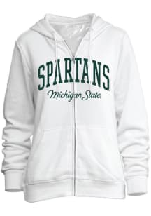 Michigan State Spartans Womens White Full Zip Long Sleeve Full Zip Jacket