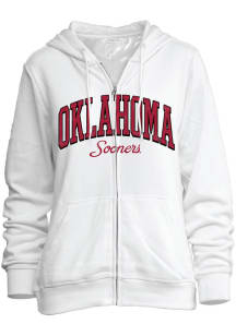 Oklahoma Sooners Womens White Full Zip Long Sleeve Full Zip Jacket