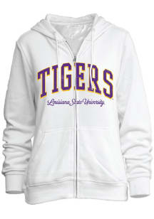 LSU Tigers Womens White Full Zip Long Sleeve Full Zip Jacket
