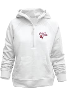 Arizona State Sun Devils Womens White Asana Zip Hood Hooded Sweatshirt