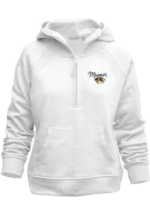 Missouri Tigers Womens White Asana Zip Hood Hooded Sweatshirt