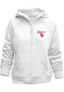Oklahoma Sooners Womens White Asana Zip Hood Hooded Sweatshirt