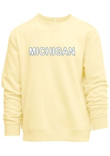 Womens Yellow Michigan Wolverines Crew Crew Sweatshirt