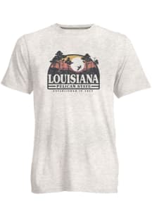 Louisiana Oatmeal Scenic Pelican State Short Sleeve T Shirt