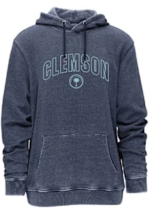 Clemson Mens Navy Blue Arch Wordmark Long Sleeve Hoodie