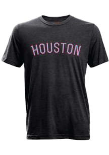Houston Black Arched Wordmark Short Sleeve Fashion T Shirt