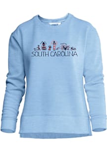 South Carolina Womens Blue Julia Gash Crew Sweatshirt