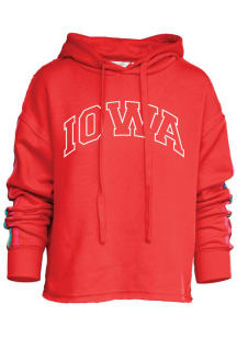 Iowa Womens Red Script Hooded Sweatshirt