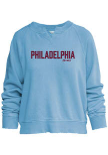 Philadelphia Womens Blue Script Crew Sweatshirt