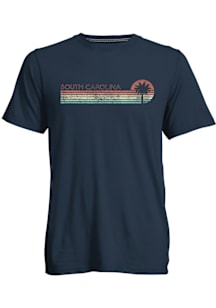 South Carolina Navy Blue Sunset Short Sleeve Fashion T Shirt