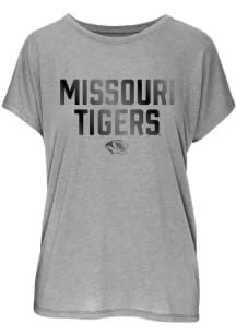 Missouri Tigers Womens Grey Foil Blossom Short Sleeve T-Shirt